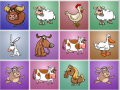 खेल Farm animals matching puzzles