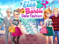 खेल Elsa and Barbie Date Fashion
