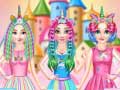 விளையாட்டு Princesses Rainbow Unicorn Hair Salon