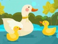 खेल Mother Duck and Ducklings Jigsaw