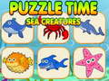 விளையாட்டு Puzzle Time Sea Creatures