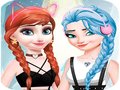 खेल Elsa and Anna Dress Up Makeup 