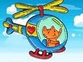 खेल Coloring Book: Cat Driving Helicopter