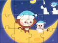 खेल Jigsaw Puzzle: Monkey With Moon