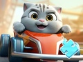 खेल Jigsaw Puzzle: Cat Racing Driver