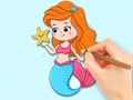 खेल Coloring Book: Beautiful Mermaid Princess