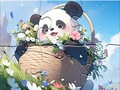 खेल Jigsaw Puzzle: Blanket Panda