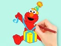 खेल Coloring Book: Elmo Gift