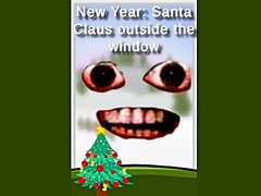 விளையாட்டு New Year: Santa Claus outside the window