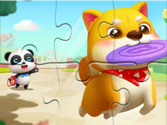 खेल Jigsaw Puzzle: Little Panda Play With Pet