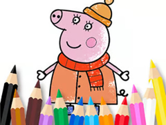 खेल Coloring Book: Mommy Pig Winter
