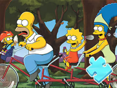 खेल Jigsaw Puzzle: Simpson Family Riding