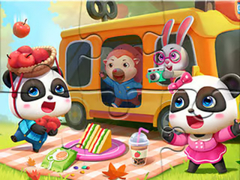 खेल Jigsaw Puzzle: Little Panda Picnic