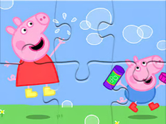 खेल Jigsaw Puzzle: Peppa Pig Blow Bubbles