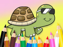 खेल Coloring Book: Sunglasses Turtle
