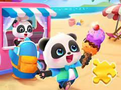 खेल Jigsaw Puzzle: Baby Panda Ice Cream Car