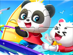 खेल Jigsaw Puzzle: Baby Panda Sailing