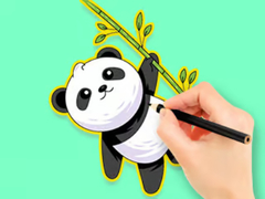 खेल Coloring Book: Panda Eat Bamboo