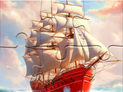 खेल Jigsaw Puzzle: White Sailing Boat