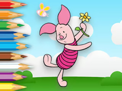 खेल Coloring Book: Piglet Holds Toy Windmill