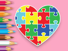 खेल Coloring Book: Heart Jigsaw