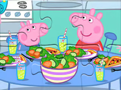 खेल Jigsaw Puzzle: Peppa Dinner Time