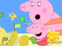 खेल Jigsaw Puzzle: Peppa Pig Making Sand