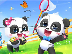 खेल Jigsaw Puzzle: Baby Panda Spring Outing