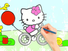 खेल Coloring Book: Hello Kitty Cycling