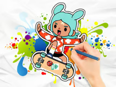 खेल Coloring Book: Toca Boca Skateboard