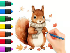 खेल Coloring Book: Autumn Squirrel