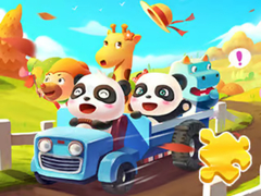 खेल Jigsaw Puzzle: Baby Panda Autumn