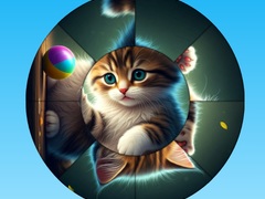 खेल Round Jigsaw Puzzle Collect Pictures with Cute Kittens