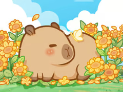 खेल Jigsaw Puzzle: Capybara In Sunflowers