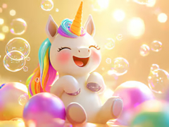 खेल Jigsaw Puzzle: Unicorn Bubble Fun