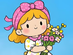 खेल Jigsaw Puzzle: Little Flower Girl