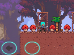 खेल The Blue-Haired Warrior vs the Red Mushroom Monsters