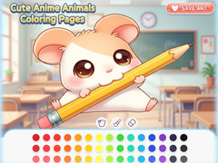खेल Cute Anime Animals Coloring Pages